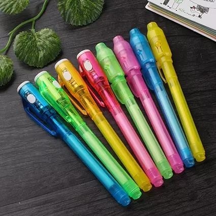 Luz UV permanente amarela de Pen Magical Invisible Ink Spy Pen With do marcador