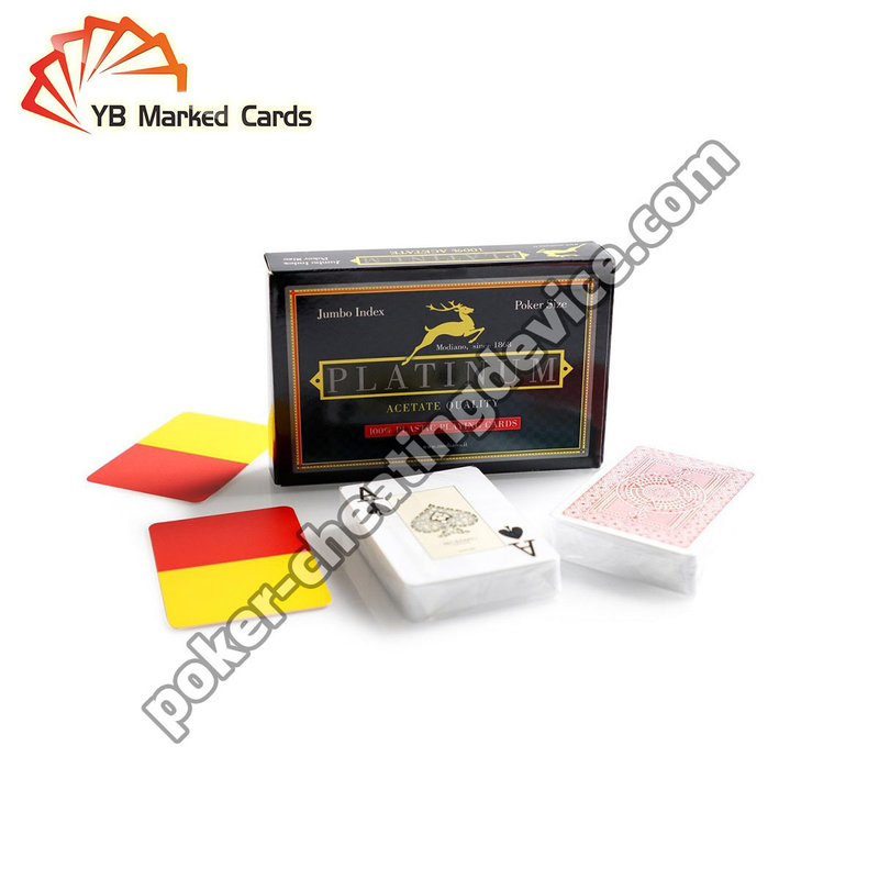 Deck de póquer de alta qualidade de acetato de platina de Modiano marcado para lentes de contato infravermelhas