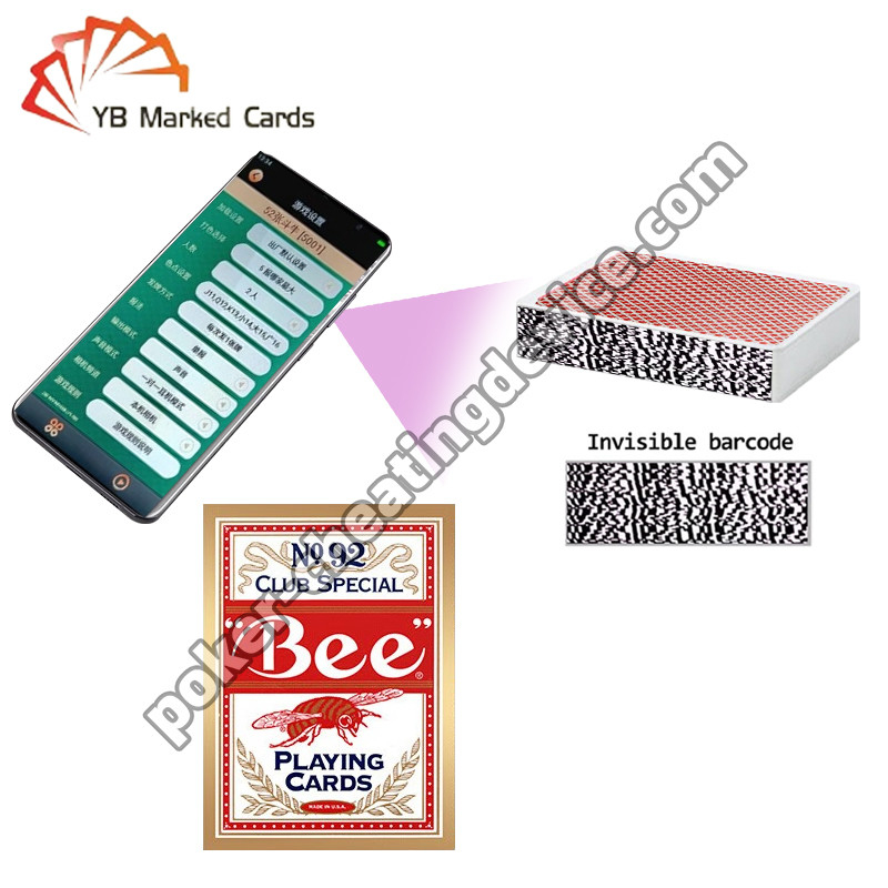 Bee Poker Texas Hold'em Código de barras Marcado Cartões de Jogo Cartões Largos Papel Negro