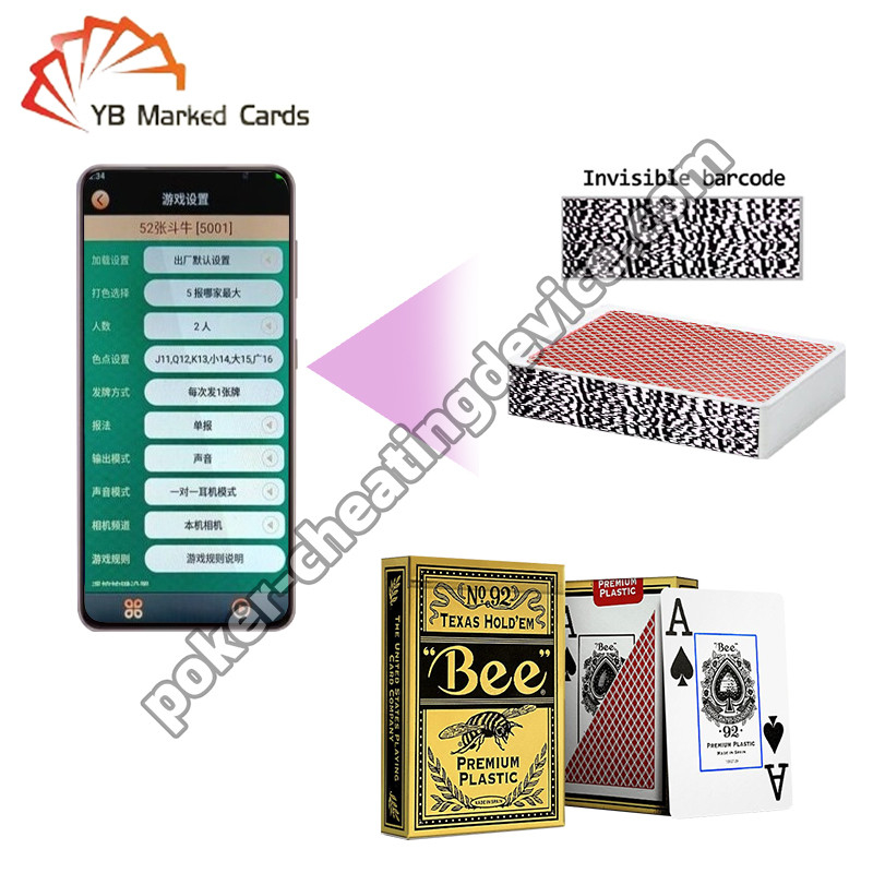 Bee Entertainment Código de Barras Especial Marcado Cartões Decks Plástico Texas Hold'em Largos Cartões