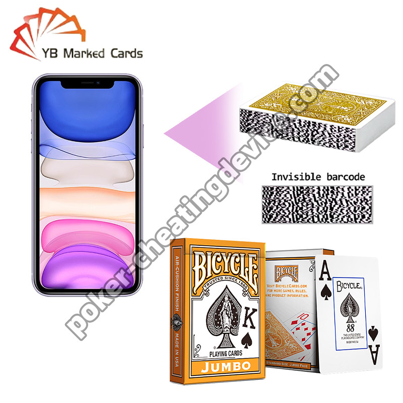 BICICLETE Cartões de código de barras marcados Clássico Colorido Texas Hold'em Cartões coloridos Laranja