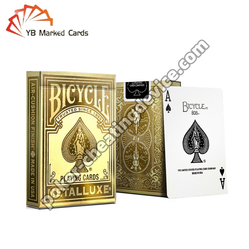 Bicicletas Marcado Decks Luxo Ouro Estampado Champagne Ouro Para Cheating Cards Lentes