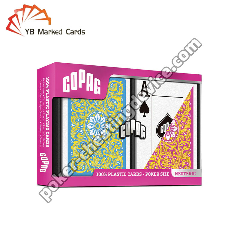 Cartões marcados com tinta invisível do Copag Pink / Yellow Double Deck Set para óculos de sol infravermelhos
