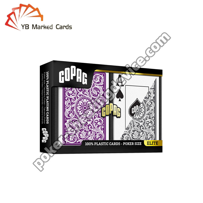 Copag 1546 100% de plástico Casino Código de Barras Marcado Cartões Roxo / Grey Deck Set