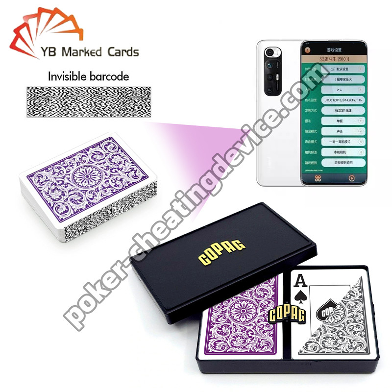 Copag 1546 100% de plástico Casino Código de Barras Marcado Cartões Roxo / Grey Deck Set