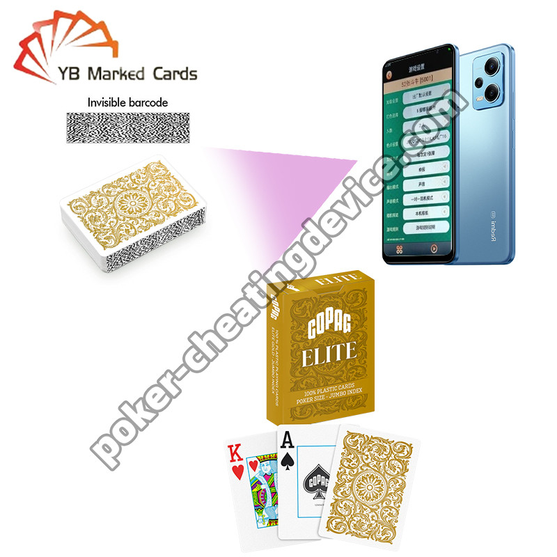 Copag Elite 100% Plástico Stealth Código de Barras Marcado Poker Decks Ouro Single Deck