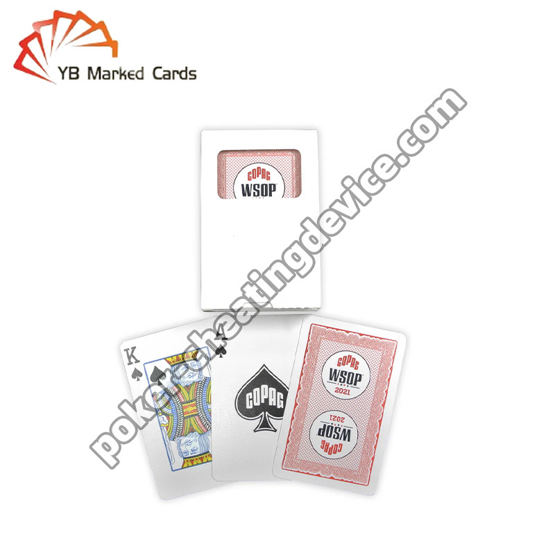 Copag 2021 WSOP 100% Plástico UV Código de Barras Marcado Cartões de Jogo Single Deck Vermelho