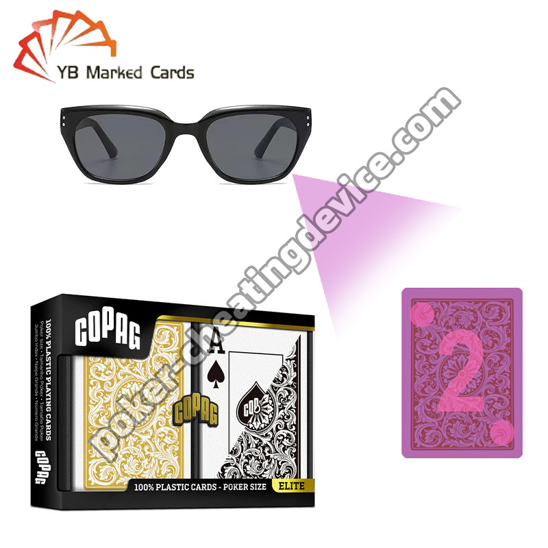 Copag 1546 100% de plástico Invisível Infravermelho Marcado Cartões Preto / Ouro Deck Set
