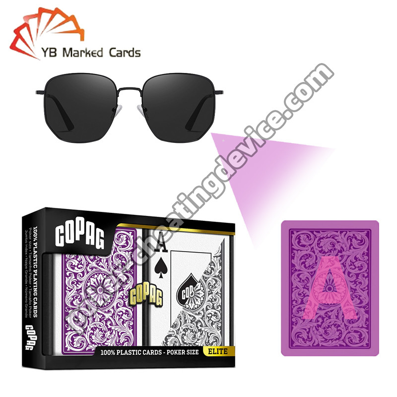 Copag 1546 100% de plástico Casino Infravermelho Marcado Cartões Roxo / Cinza Deck Set