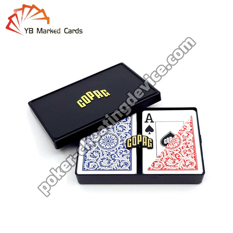 Copag 1546 Cartas Marcadas com Código de Barras 100% Plástico Índice Jumbo Azul / Vermelho Conjunto de Dois Baralhos