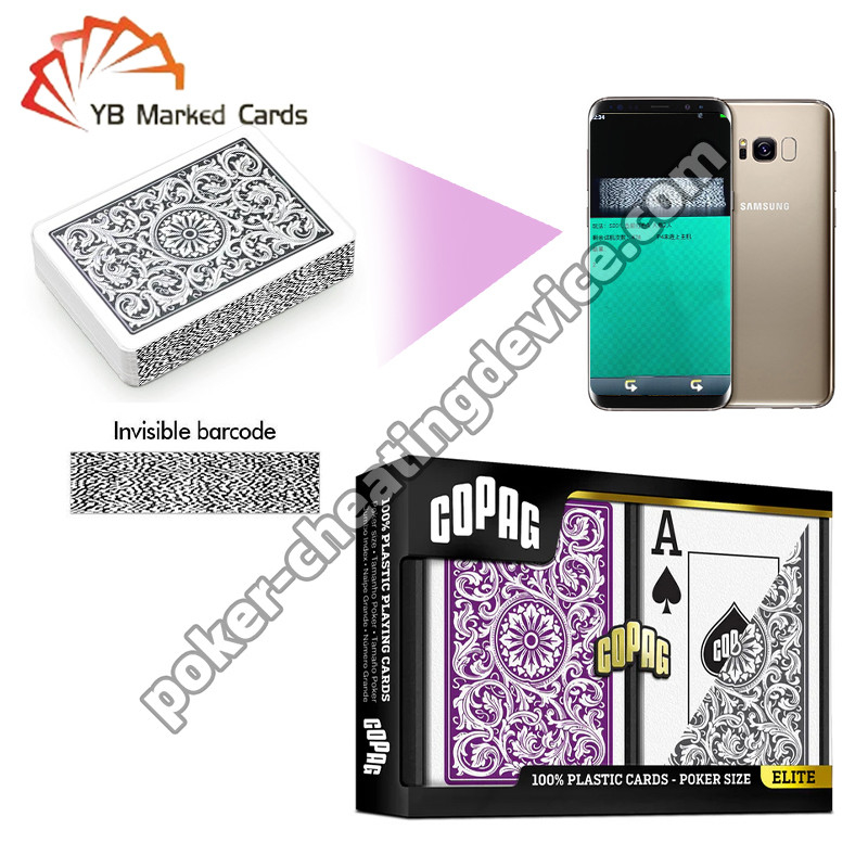 Copag 1546 Código de barras Marcado Lateral Cartões Jumbo Índice Roxo / Cinza Duplo Deck Set