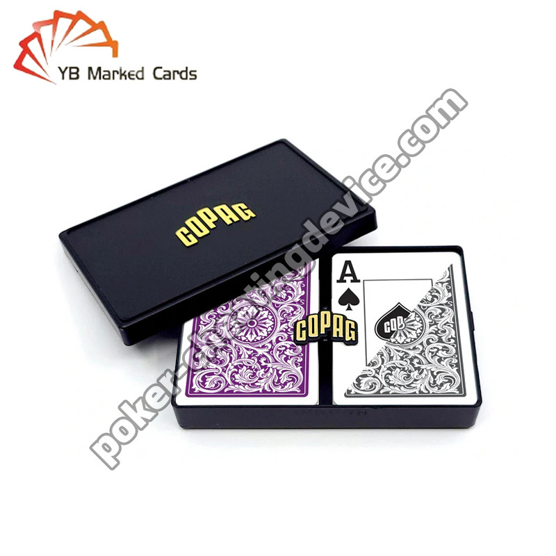 Copag 1546 Código de barras Marcado Lateral Cartões Jumbo Índice Roxo / Cinza Duplo Deck Set