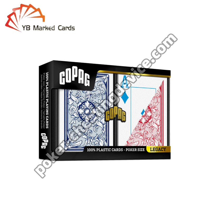 Copag Legacy Código de barras em 4 cores Marcado Decks Jumbo Index Azul / Vermelho Double Deck