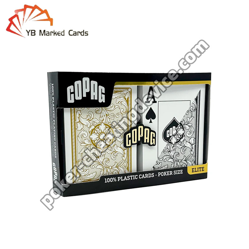 Copag Legacy Código de Barras Marcado Cartões de Poker Jumbo Index Set de Barras Duplo Preto / Ouro