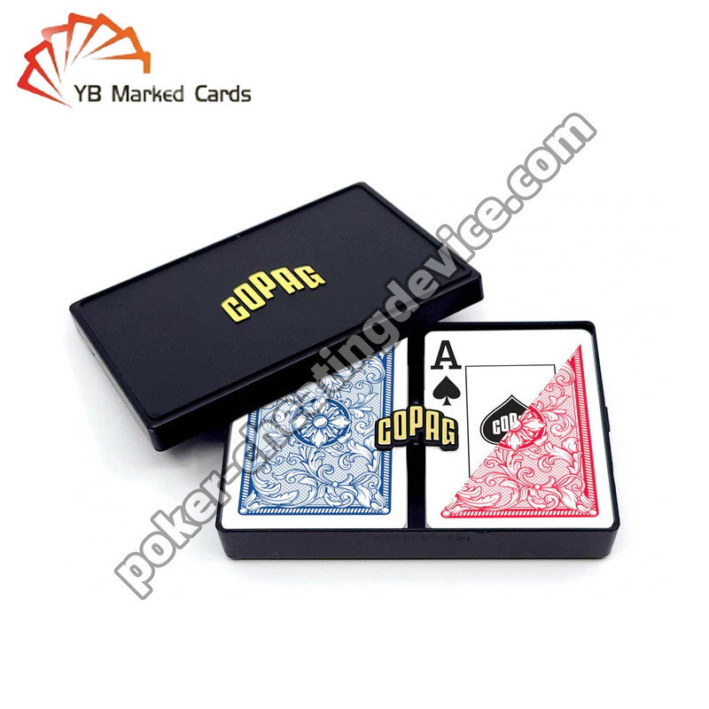 Cartões de código de barras marcados de plástico Copag Legacy Jumbo Index Red / Blue Double Deck Set