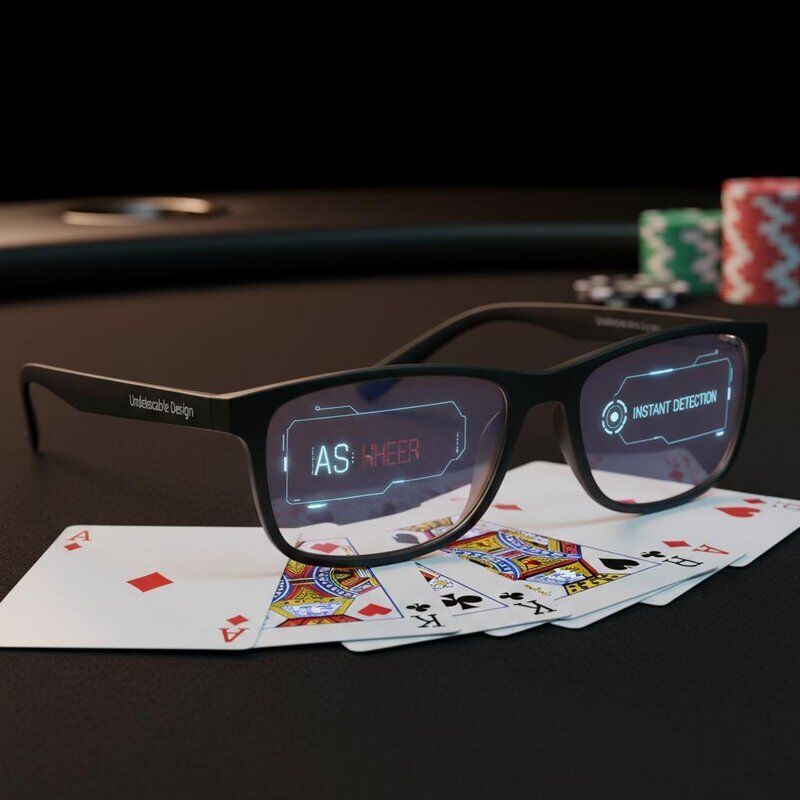 Óculos de Trapaça para Poker com Detecção Instantânea, Design Indetectável para Todas as Cartas Marcadas com Infravermelho