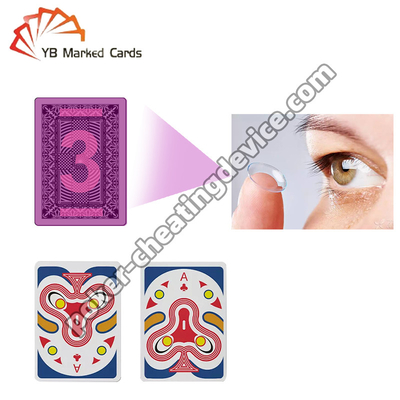 Lentes de contato para ver através de cartas de pôquer