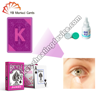 Bicicleta Cartas marcadas com tinta luminosa Rosa de caracteres grandes Lentes de contato de raios-X