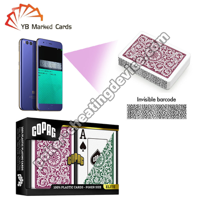 Copag 1546 100% Plástico Stealth Código de Barras Marcado Poker Decks Borgoã / Verde