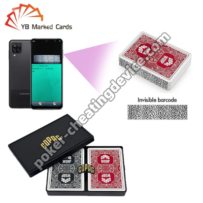 Copag WSOP 100% Barcodes de plástico Cheat Decks Preto / Vermelho Double Deck Set