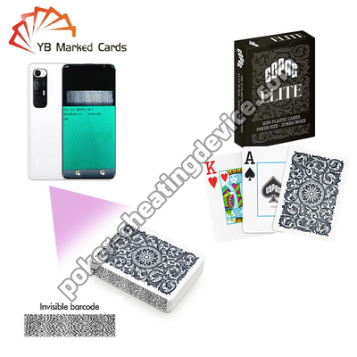 Copag Elite Cartas de Poker 100% de Plástico com Códigos de Barras Escondidos Deck único preto