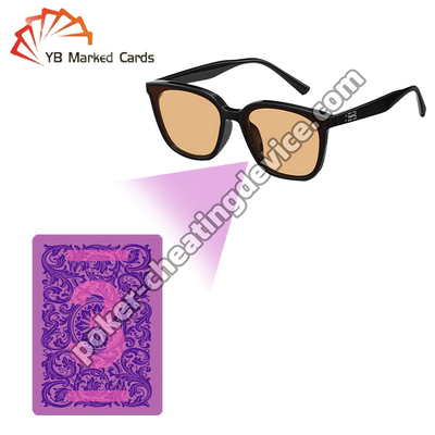 Óculos de leitura de cartas secretos para pôquer - Estrutura preta slimline, filtro IR aprimorado: domine o feltro com visão indetectável