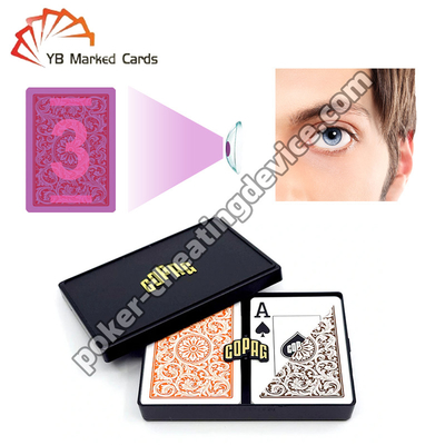 Copag 1546 100% de tinta plástica invisível Cartões de jogo Set de baralho laranja / marrom