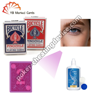 Bicicleta Pinochle Cartas de póquer de tinta invisível para lentes de contato luminosas