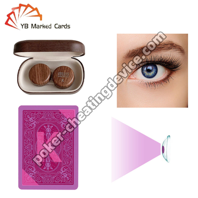 Lentes de contato para cartas marcadas com tinta invisível