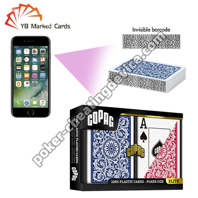 Copag 1546 Cartas Marcadas com Código de Barras 100% Plástico Índice Jumbo Azul / Vermelho Conjunto de Dois Baralhos