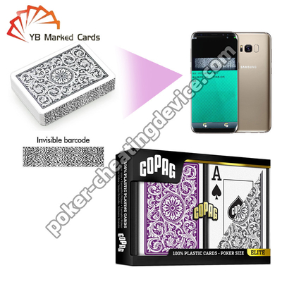 Copag 1546 Código de barras Marcado Lateral Cartões Jumbo Índice Roxo / Cinza Duplo Deck Set
