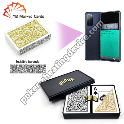 Copag 1546 Cartas de Baralho com Código de Barras Marcadas Jumbo Index Preto / Dourado Conjunto Duplo