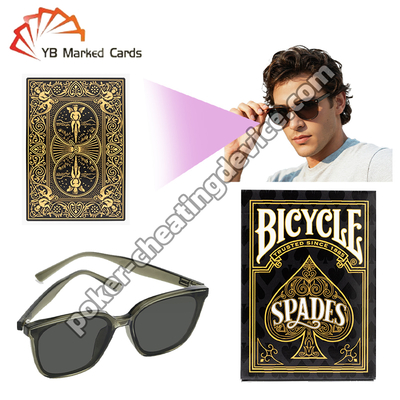 Bicycle Spades Invisível Tinta Marcado Cartões de Poker com infravermelho