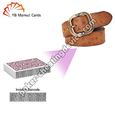 Cinturão de couro Câmera de digitalização de poker oculta para cartões marcados com código de barras