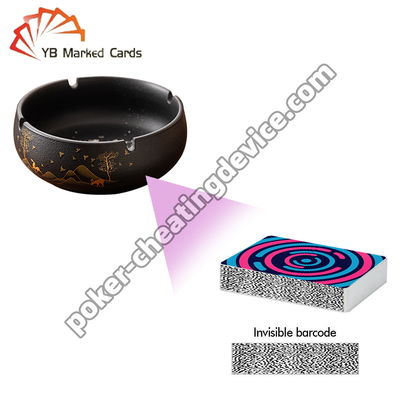 Escaneador oculto de cinzeiro para analisador de poker com detecção de código de barras