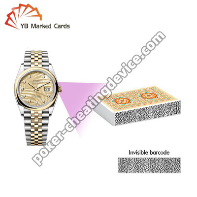 Veja o scanner de câmera oculta para cartões marcados de lado com código de barras