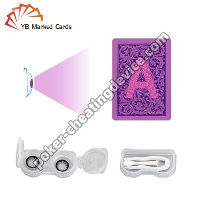 Lentes de contacto infravermelhas para cartões marcados com tinta invisível